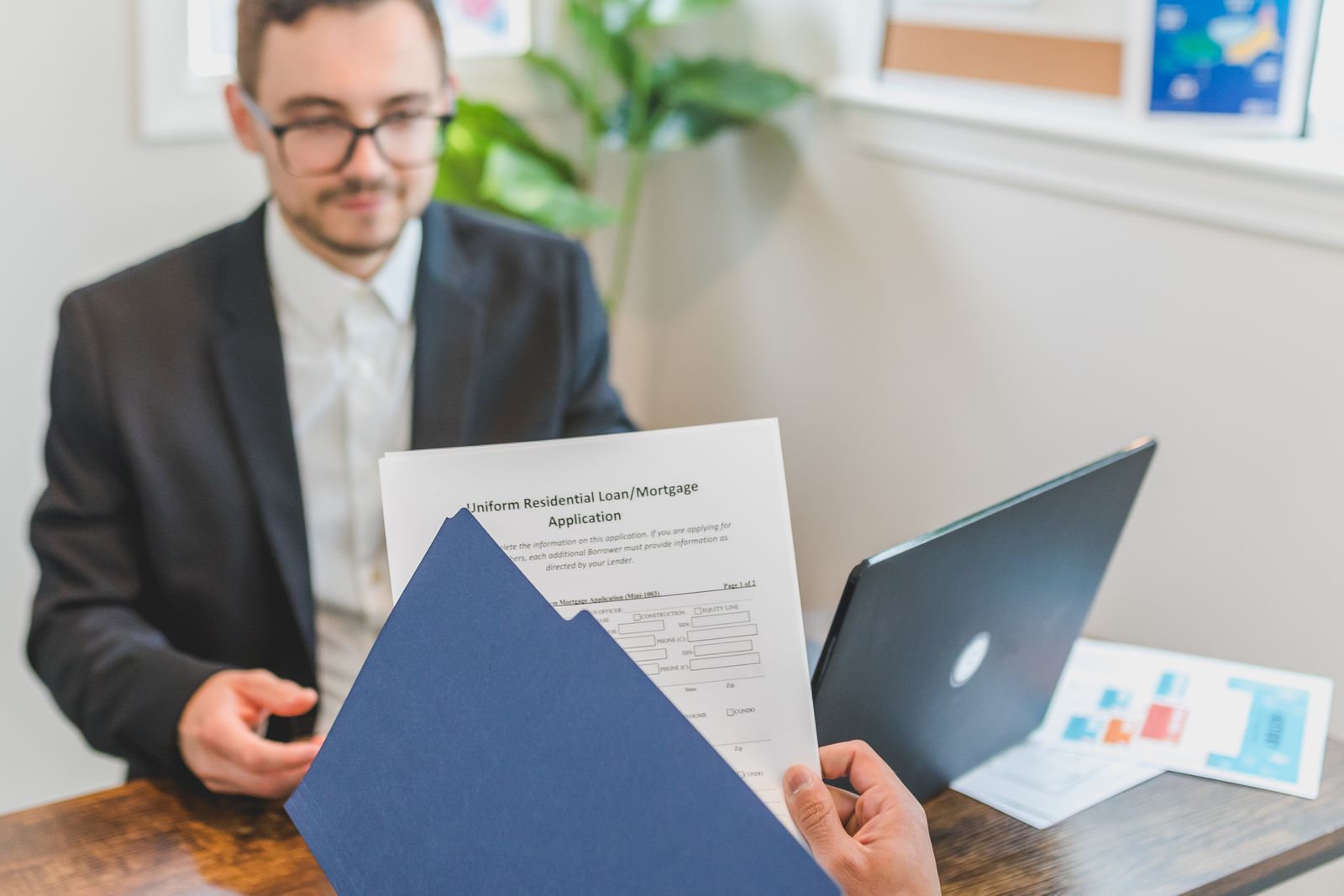 Loan officer reviewing a finance application